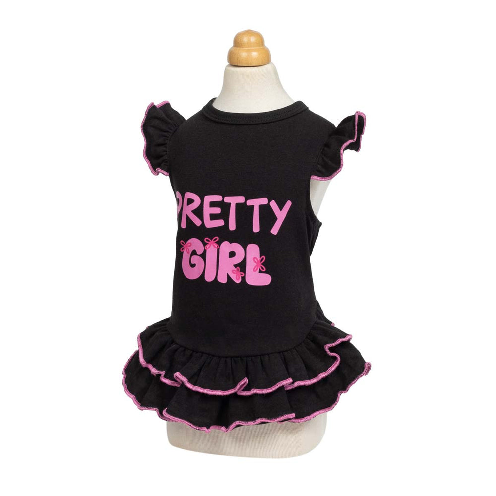 Sweet dress for dogs design with 'Pretty Girl' and bow prints