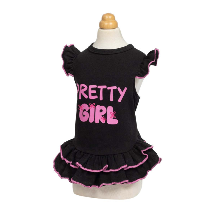 Sweet dress for dogs design with 'Pretty Girl' and bow prints
