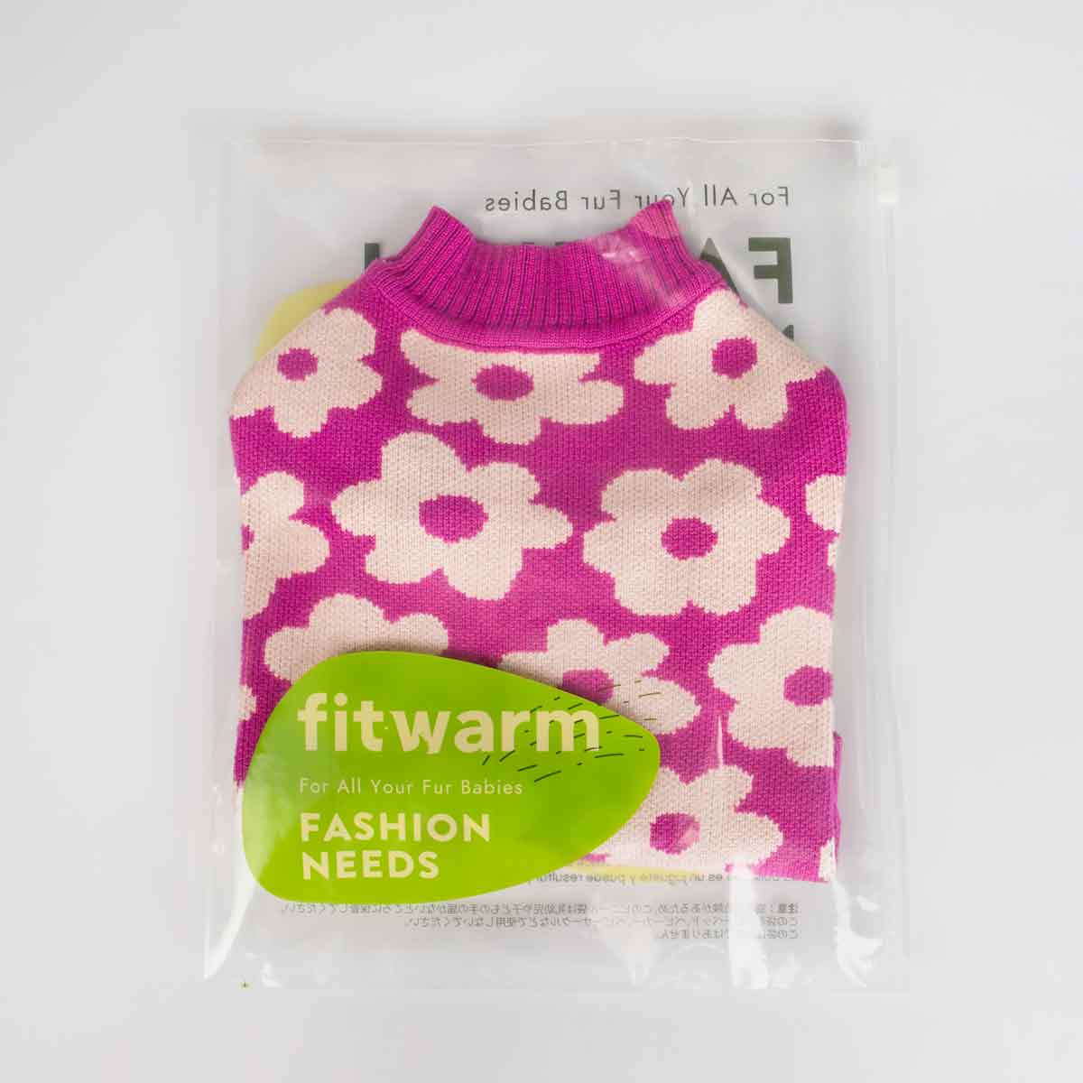 Pink Floral Dog Sweater | Warm Pet Apparel for Small Dogs – Fitwarm