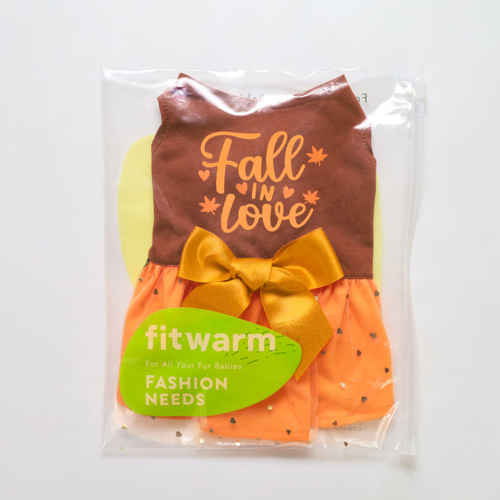 Fall in Love Dog Dress for Thanksgiving - Fitwarm Dog Clothes