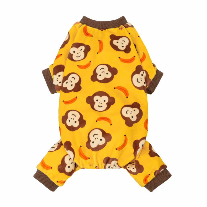 Funny monkey and banana prints dog pjs