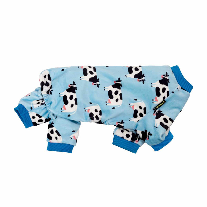 Side view of milk cow pajamas for dogs