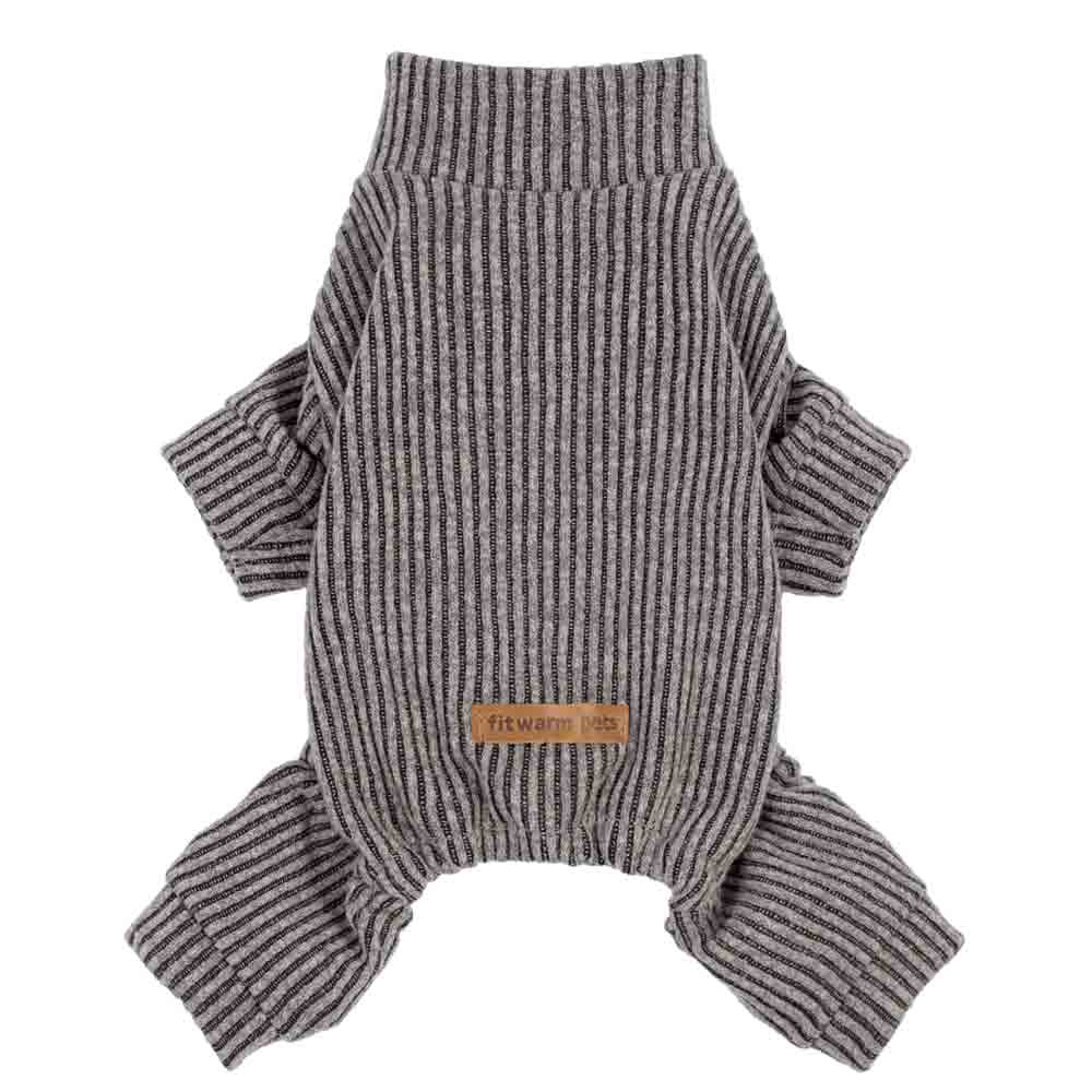 ⭐︎犬服⭐︎handmade Mock Neck Knit Dog Pajamas | Cozy Striped Dog Onesies – Fitwarm
