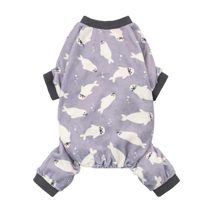 Purple dog pjs with funny seal prints