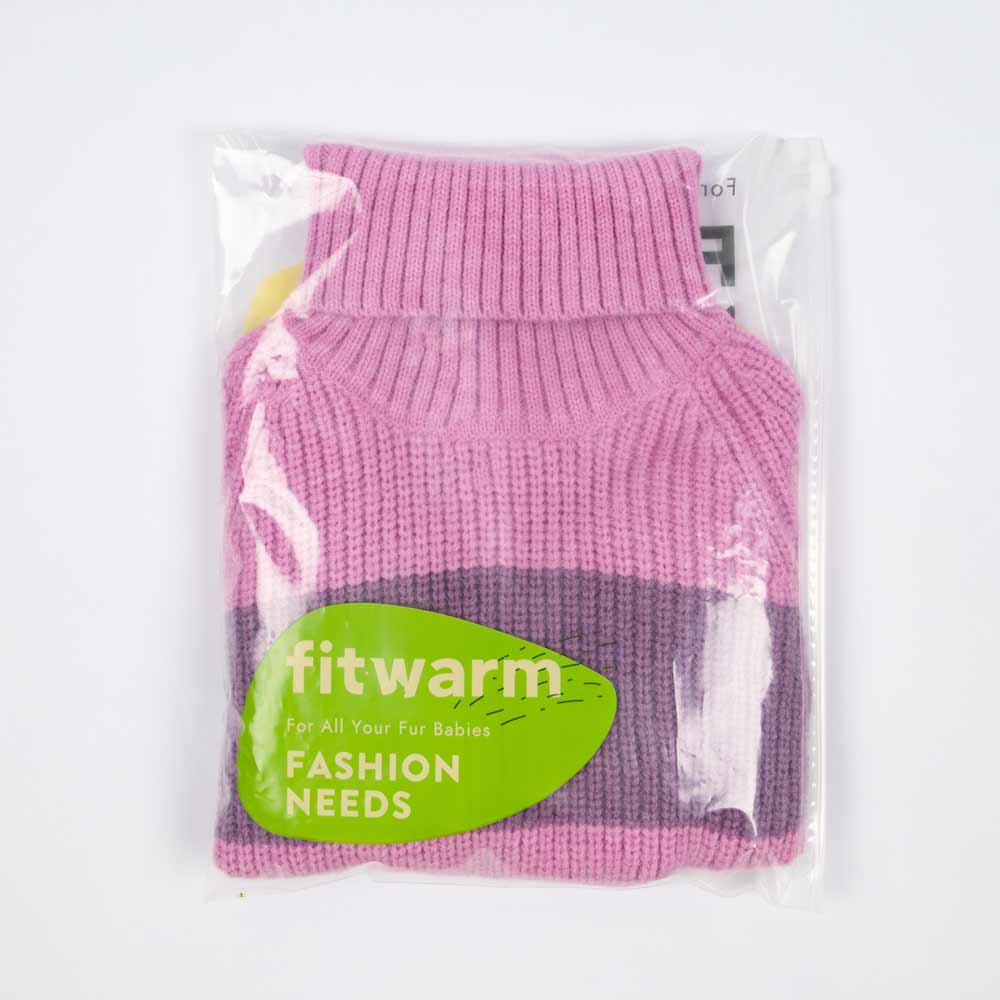 Color Block Dog Sweater | Cozy Turtleneck Knitwear – Fitwarm
