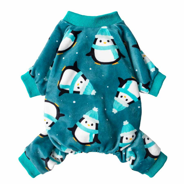 Penguin Dog Pajamas | Small Dog Onesie | Teal – Fitwarm