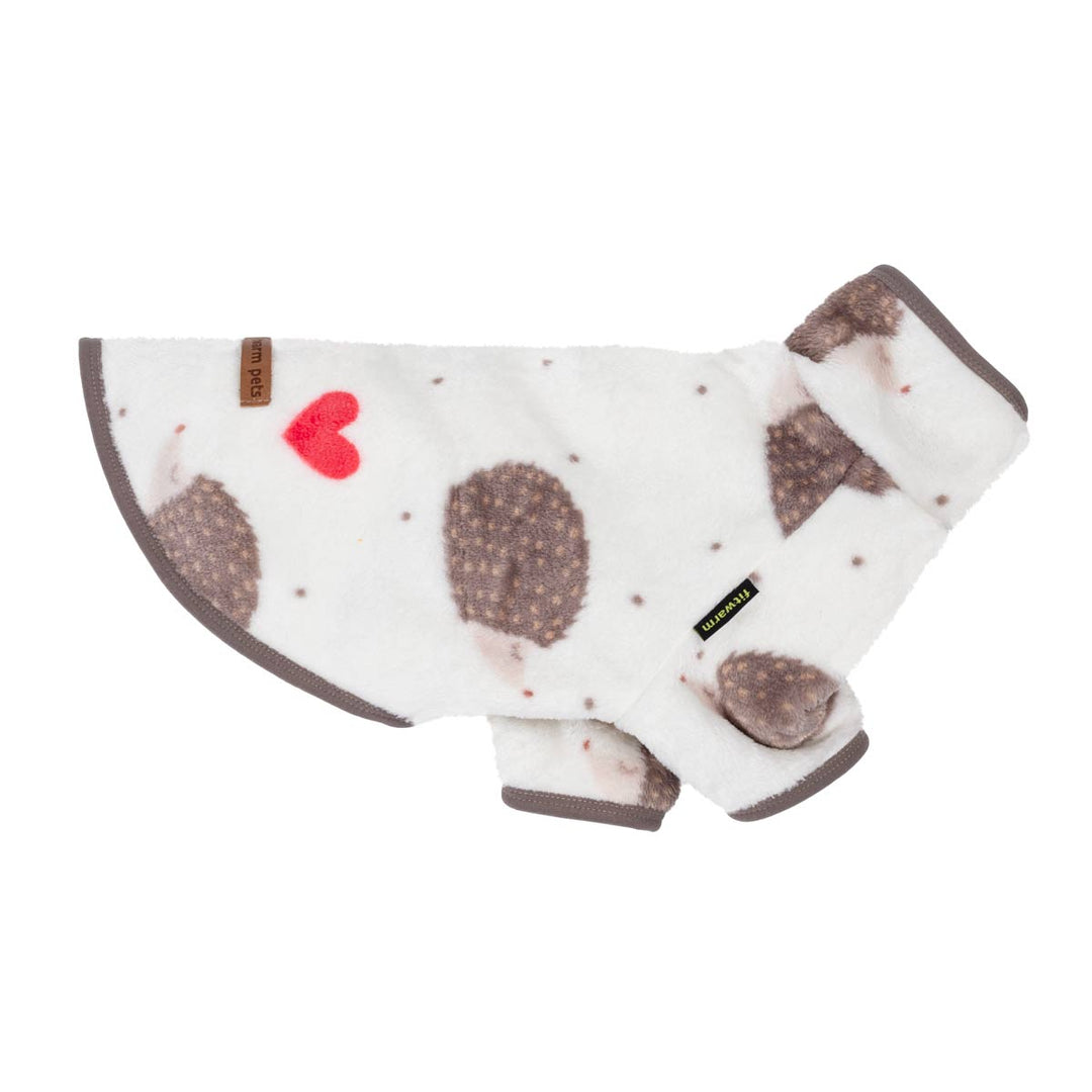 Thermal coat for dogs with hedgehog prints 