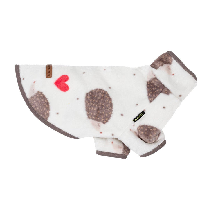 Thermal coat for dogs with hedgehog prints 