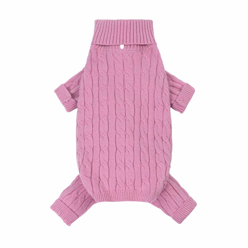 Chunky knit sweater for dogs on a white background