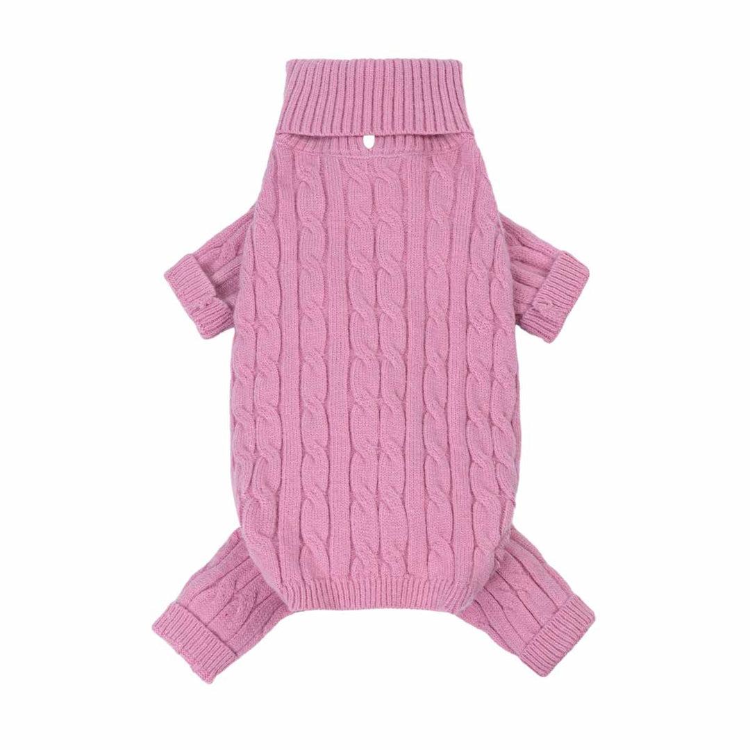 Chunky knit sweater for dogs on a white background