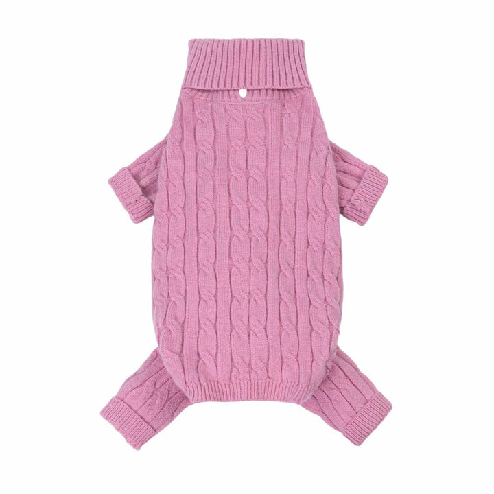 Chunky knit sweater for dogs on a white background