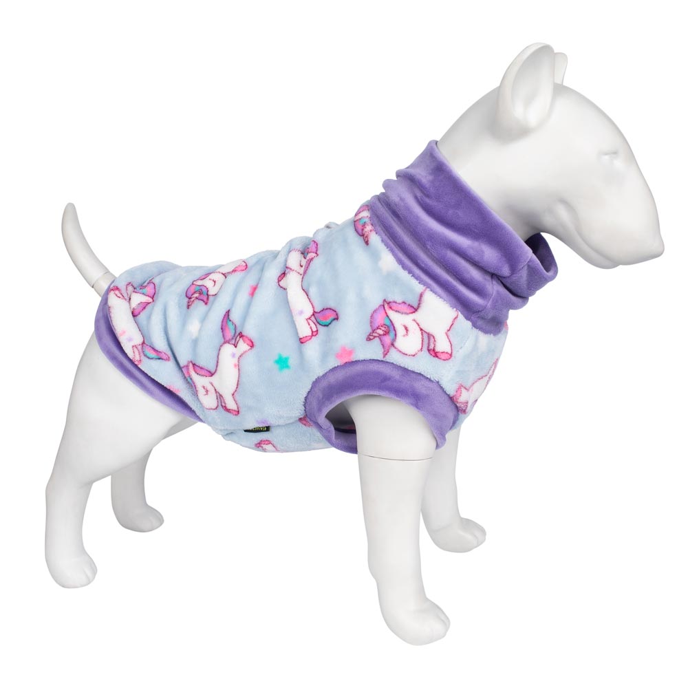 Unicorn Dog Fleece Sweater Blue Purple Warm Pet Apparel – Fitwarm