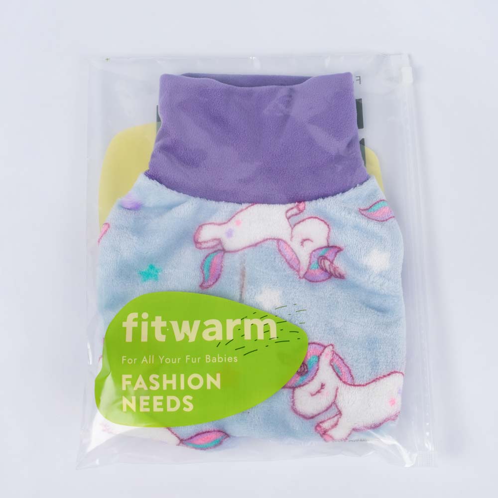 Unicorn Dog Fleece Sweater Blue Purple Warm Pet Apparel – Fitwarm