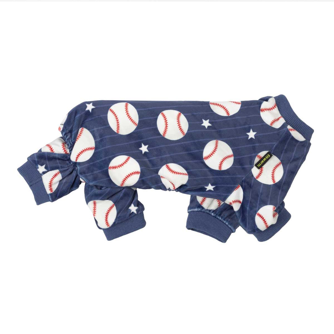 Cozy pajamas for dogs with baseball and star patterns