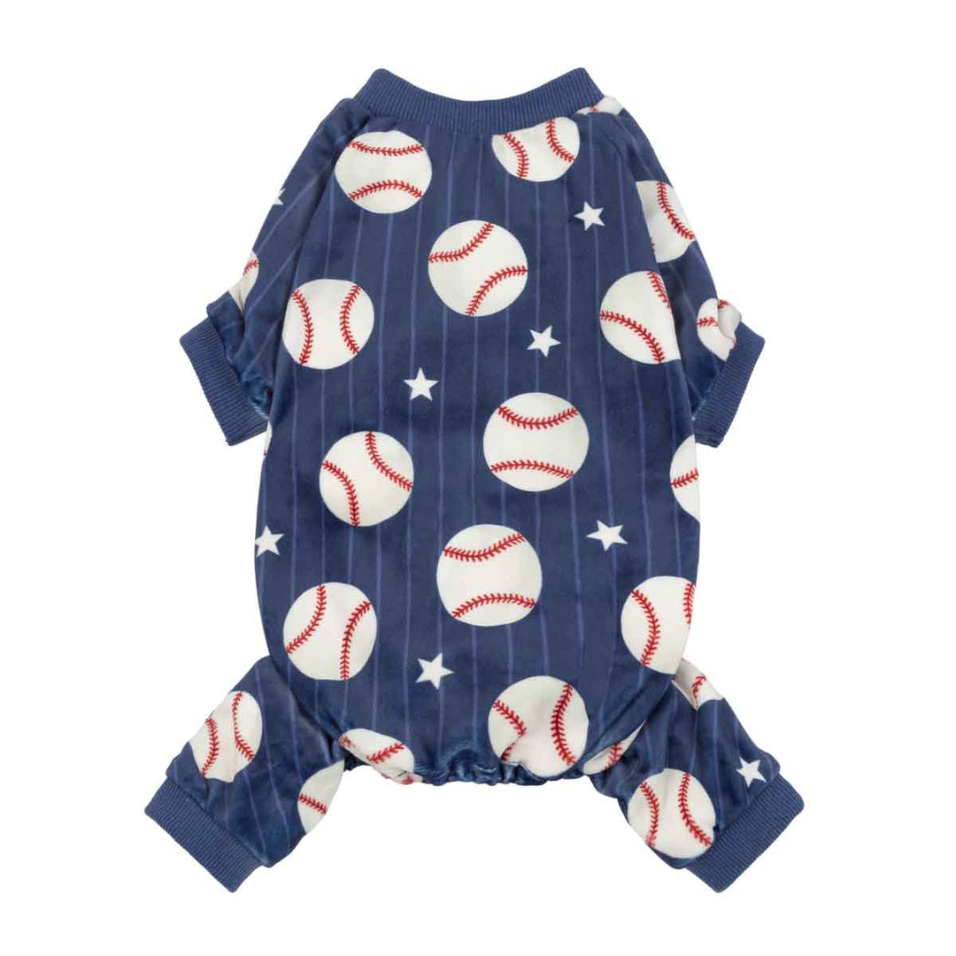 Funny dog pjs with baseball and star prints