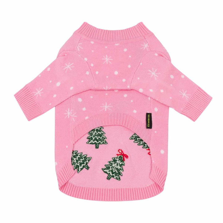 Christmas sweater for dogs with snowflake and Christmas tree prints