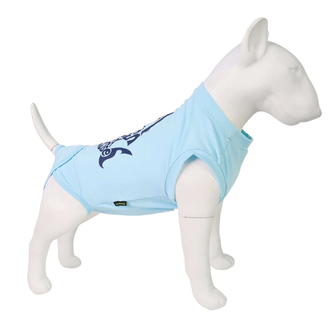 Blue Shark Surgery Suit for Dogs with Hugs and Kisses Lettering - Fitwarm Dog Clothes