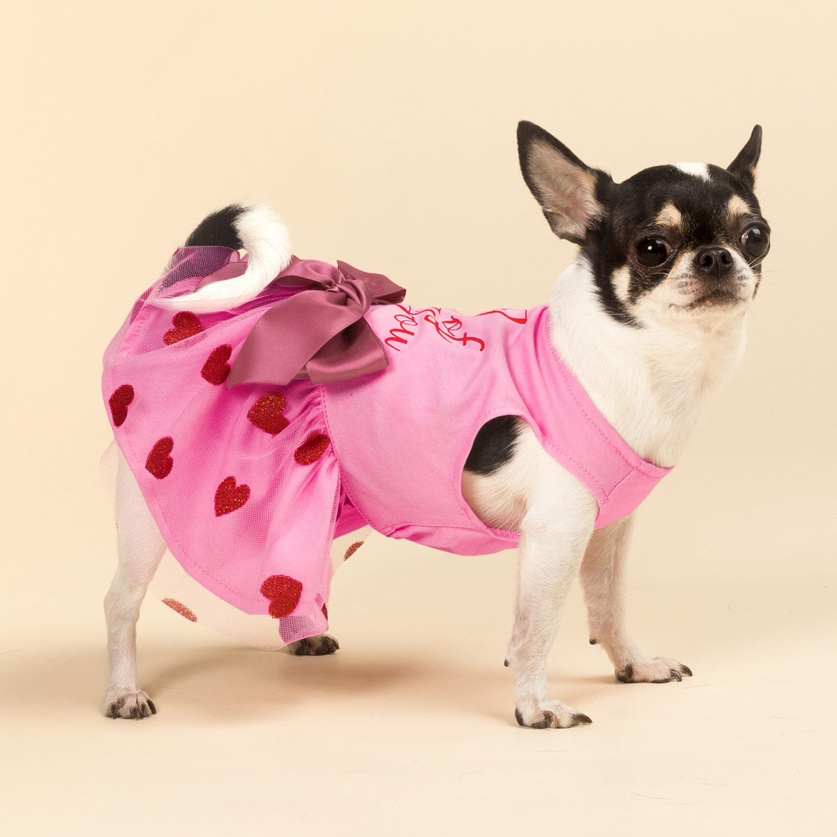 Petitebella Hunde-Kleid 'Rugby Heart' - Süßes Baumwollkleidchen Für Hündinnen, Größe M