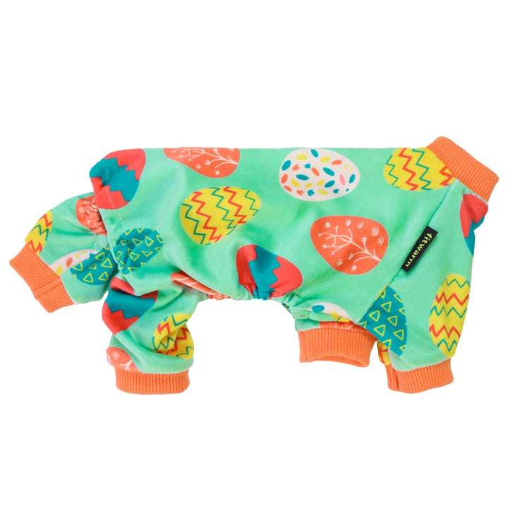 Dog Pajamas Featuring an Easter Egg Pattern with Vibrant Colors - Fitwarm Dog Clothes
