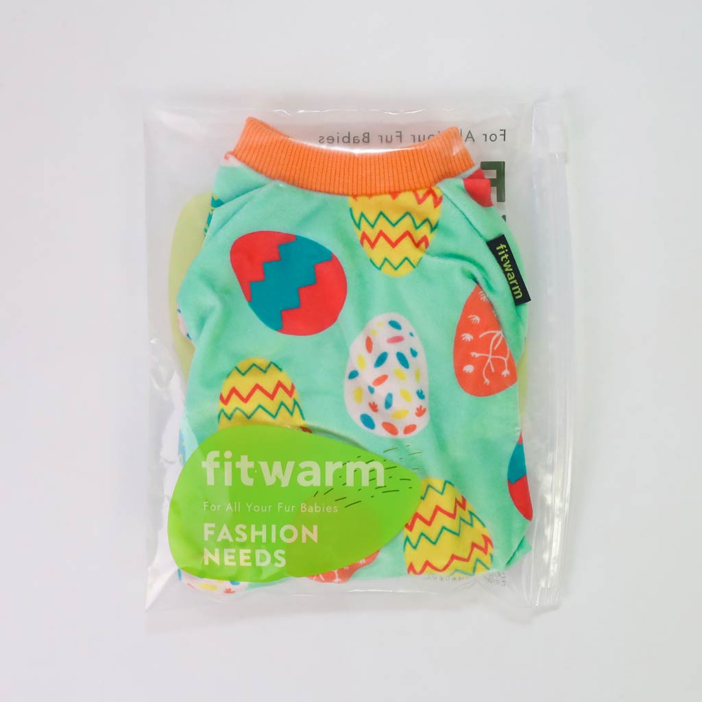 Easter Egg Patterned Dog Pajamas in Bright Colors - Fitwarm Dog Clothes