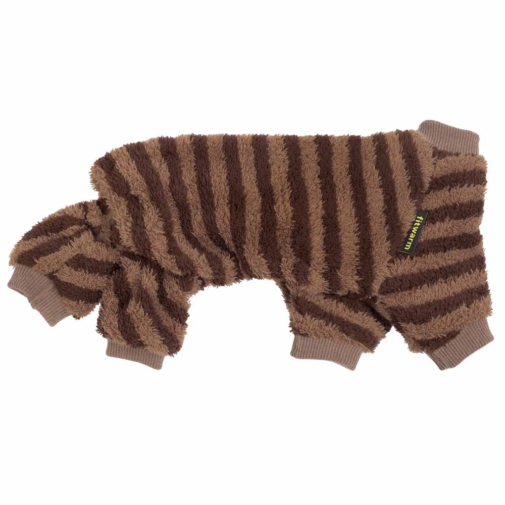 Brown and beige pajamas for dogs on a white background