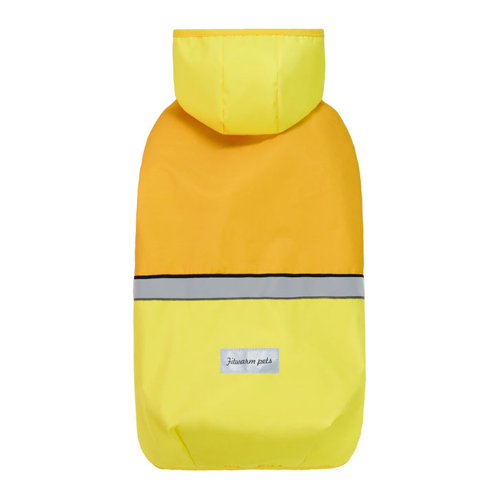 Bright Yellow Dog Raincoat with Reflective Stripe and Hood - Fitwarm