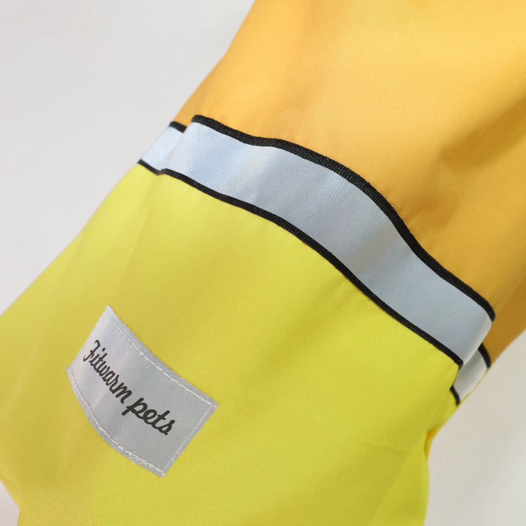 Bright Yellow Dog Raincoat with Reflective Stripe for Safety - Fitwarm Dog Raincoats