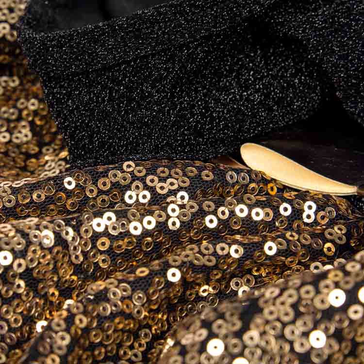 Gold Sequin Dog Dress | Sparkly Pet Party Attire Black / Medium Gold Sequin Dog Dress | Sparkly Pet Party Attire Black / Medium