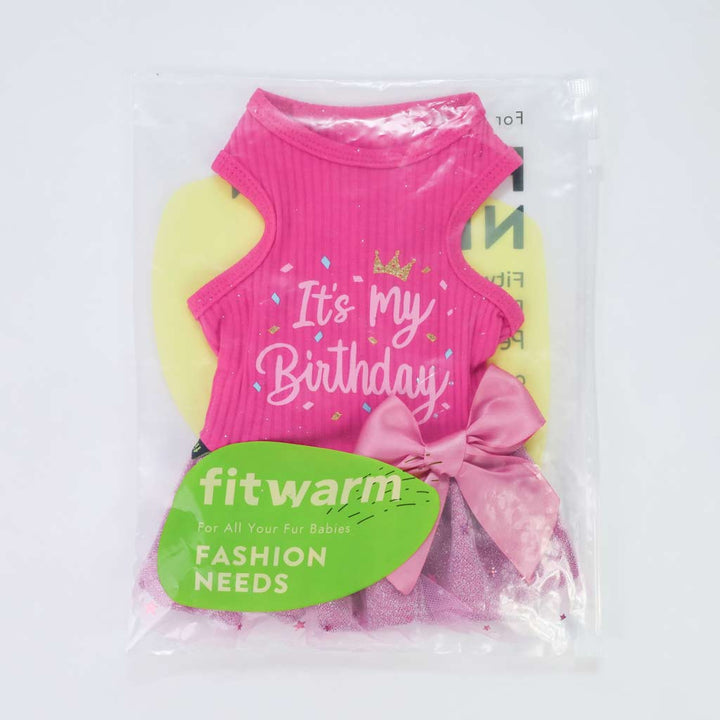 Dog Dress with It's My Birthday Lettering - Fitwarm Dog Clothes