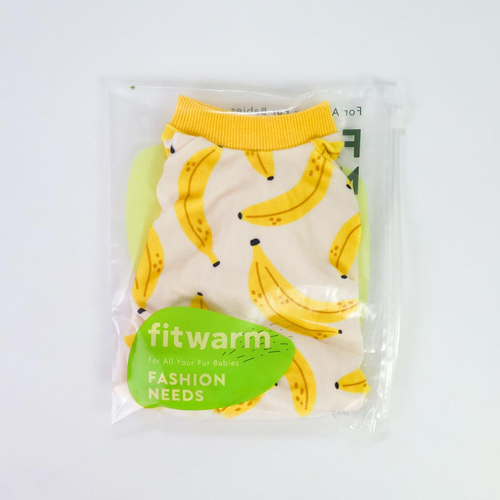 Cozy Dog Pajamas with Banana Prints - Fitwarm Dog Clothes