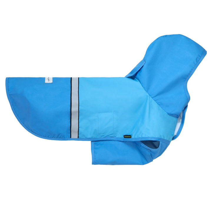 Steel Blue Dog Raincoat with Reflective Stripe - Fitwarm Dog Raincoat