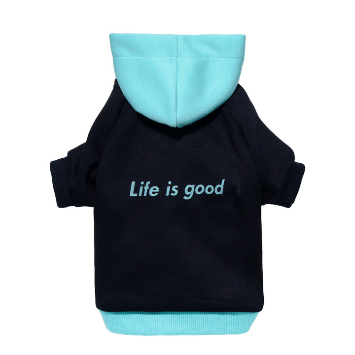 Dog Hoodie with Life is good Lettering - Fitwarm Dog Hoodie