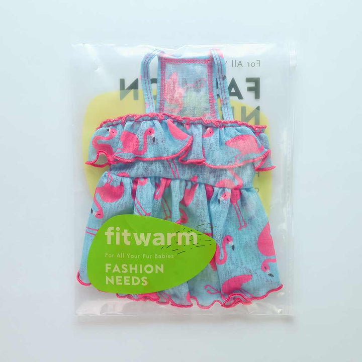 Cute Ruffle Flamingo Dog Dress - Fitwarm Dog Clothes