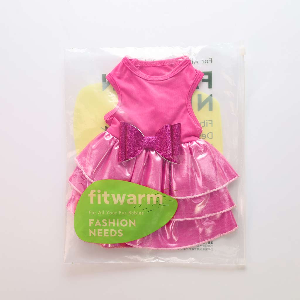 Cute Dog Dress with Sparkly Bowknot - Fitwarm Dog Clothes