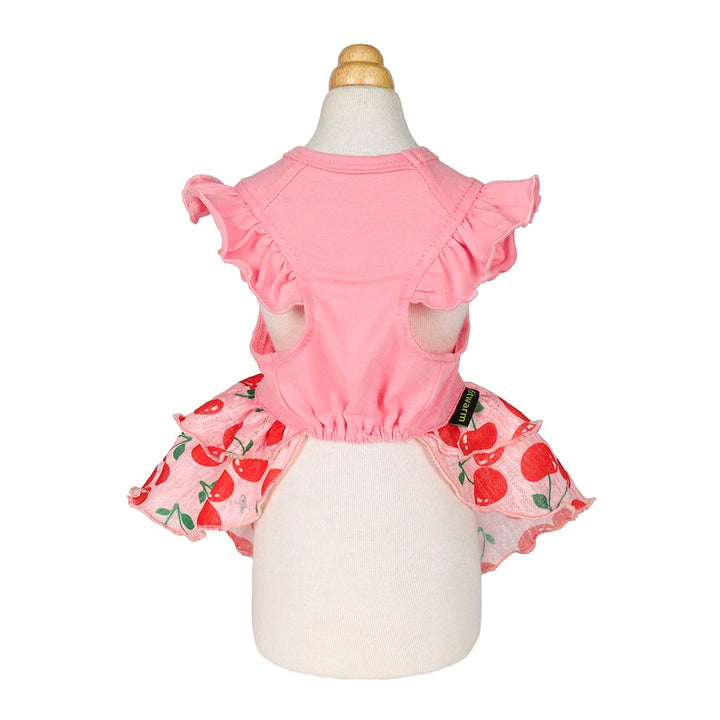 Pink Dog Dress with Cupcake Print - Fitwarm Dog Clothes