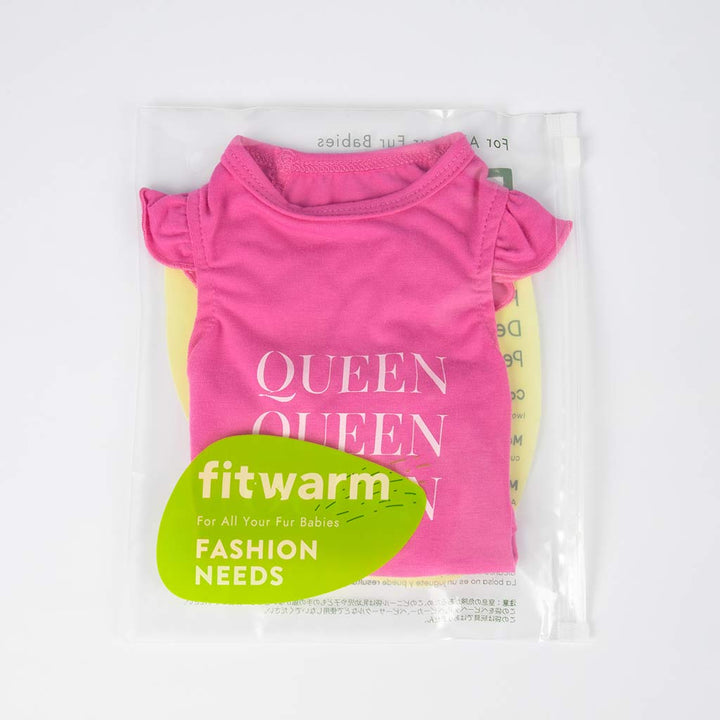 Stylish Sleeves Dog Shirt with Queen Lettering - Fitwarm Dog Clothes