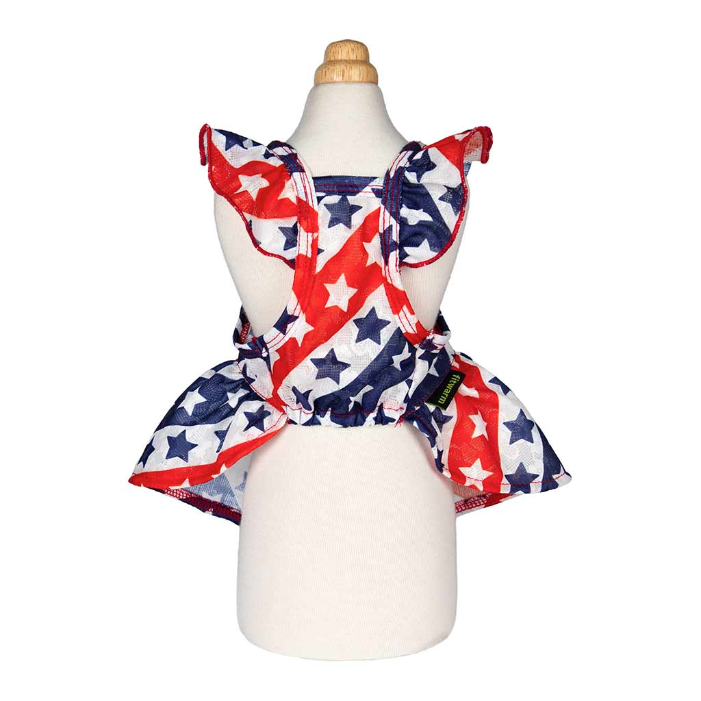 Patriotic Dog Dress with Stars Prints - Fitwarm Dog Clothes