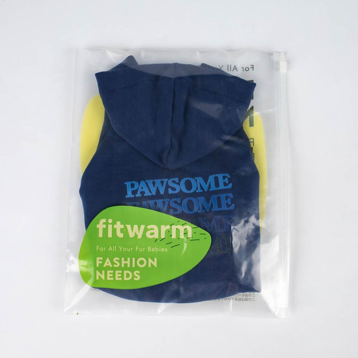 Dog Hoodie with Funny Pawsome Lettering - Fitwarm Dog Clothes