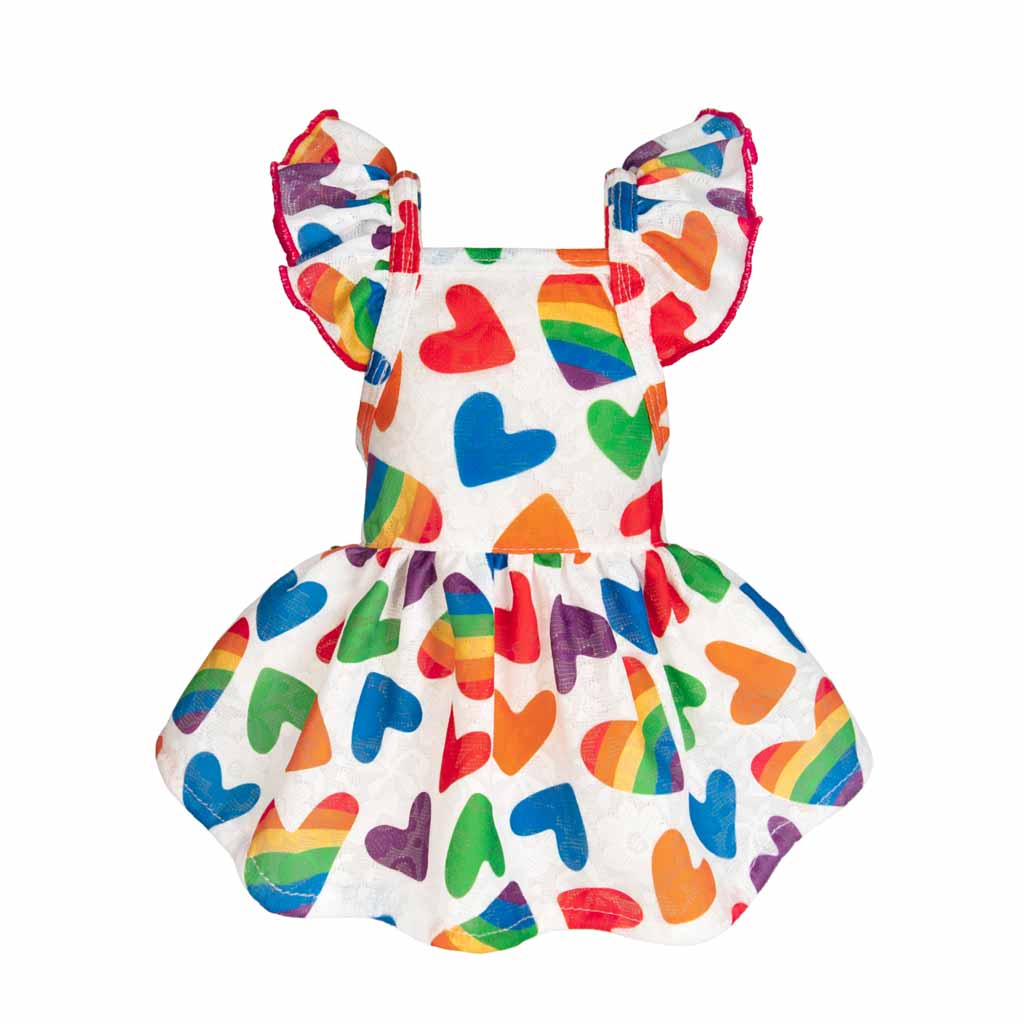 Cute Dog Dress with Colorful Heart Prints - Fitwarm Dog Clothes