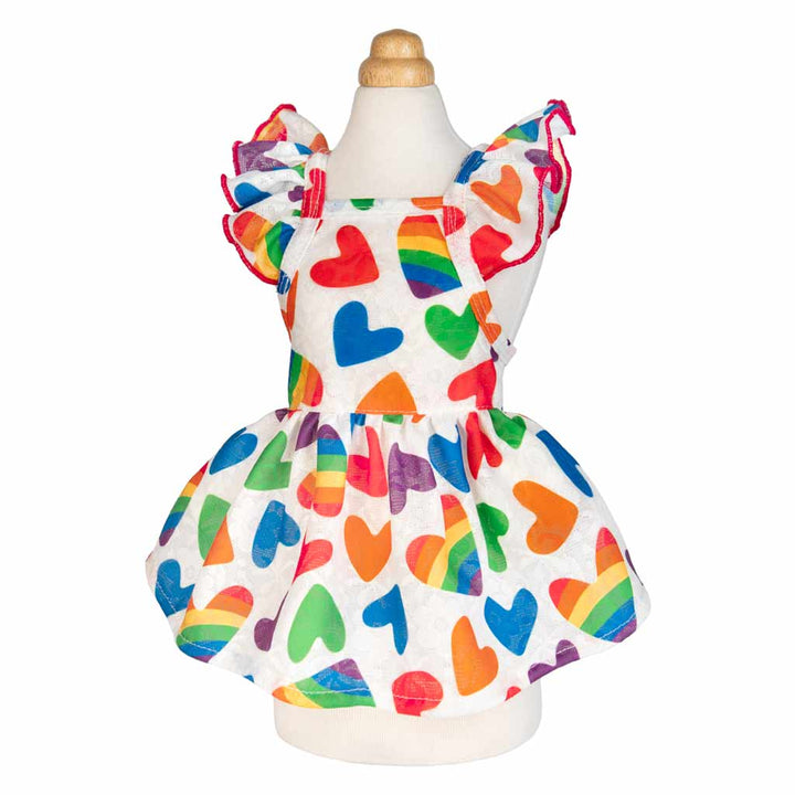 Cute Dog Dress with Colorful Heart Prints - Fitwarm Dog Clothes