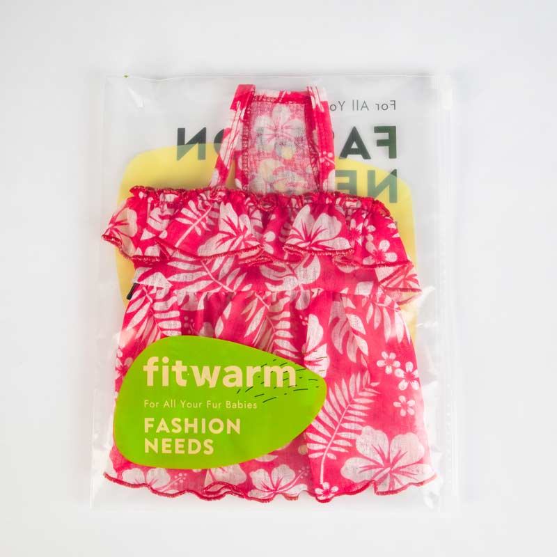Summer Dog Dress with Tropical Floral Dog Dress - Fitwarm Dog Clothes