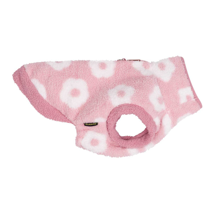 Side of winter coat for dogs with flower prints