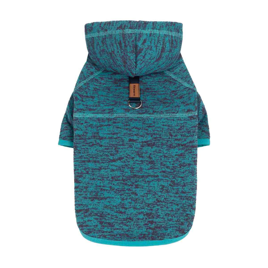 Cozy knitted dog hoodie with D-ring design