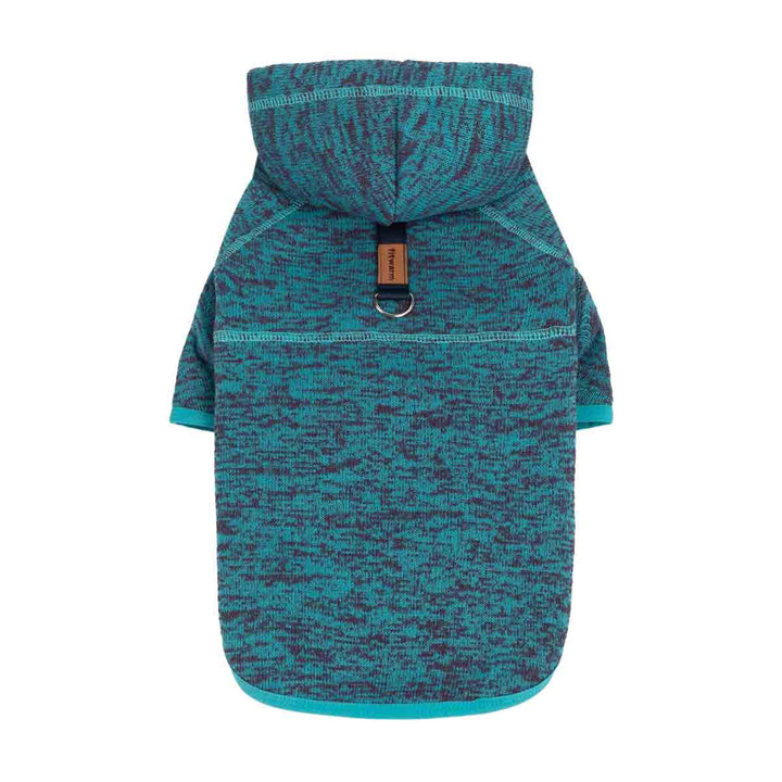Cozy knitted dog hoodie with D-ring design