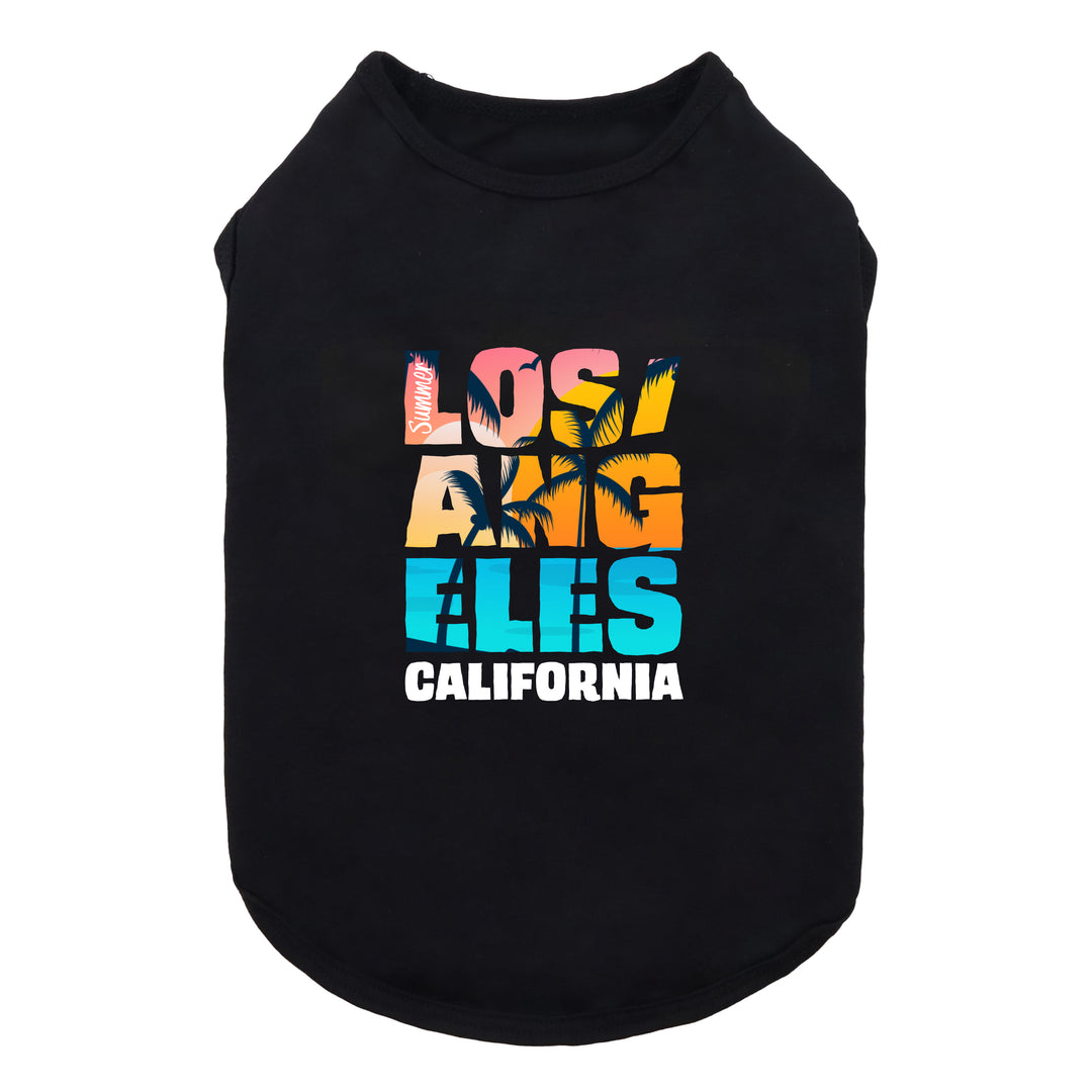 Dog Tank Top with Los Angeles Lettering - Fitwarm Dog Clothes