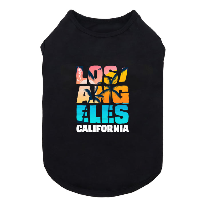 Dog Tank Top with Los Angeles Lettering - Fitwarm Dog Clothes