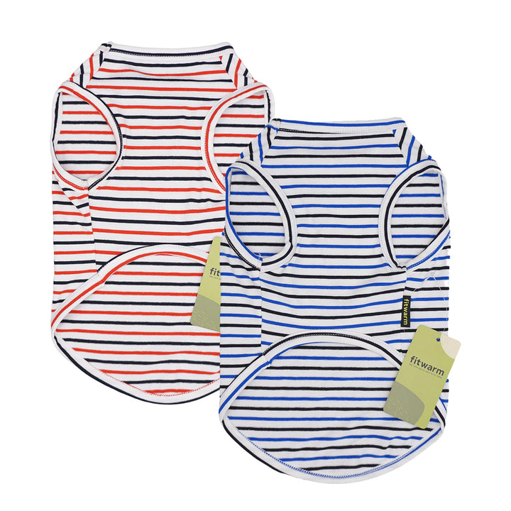 Red and Blue Striped Dog Shirts - Fitwarm Dog Clothes