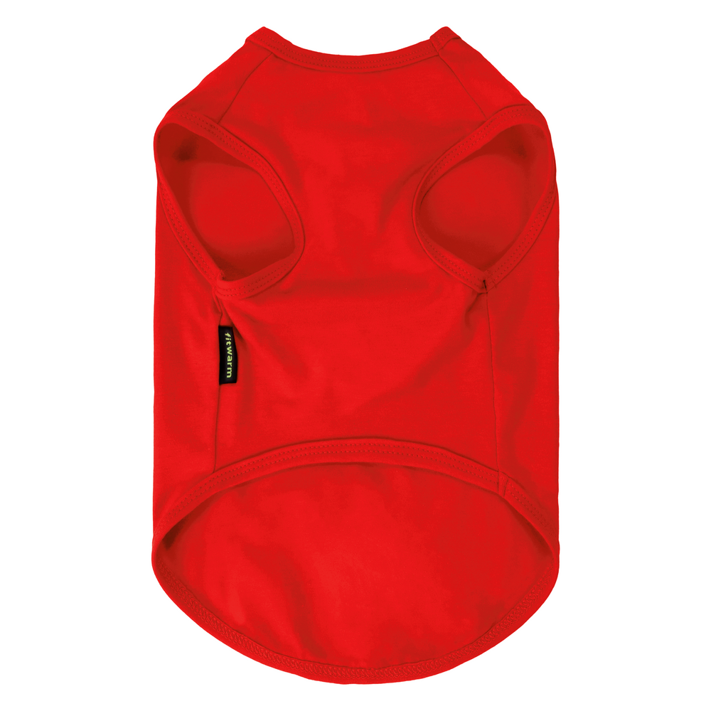 Red dog tank top showing on a white background