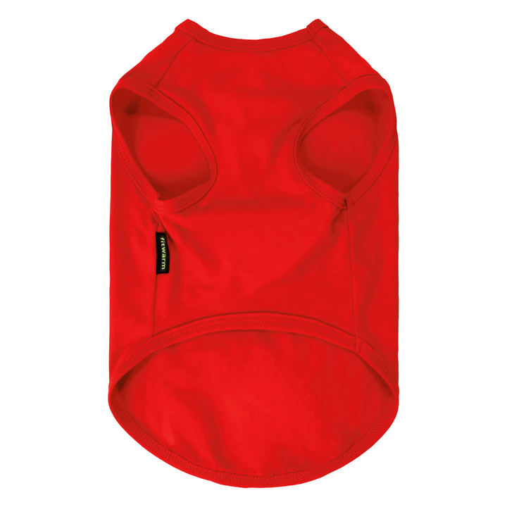 Red dog tank top showing on a white background