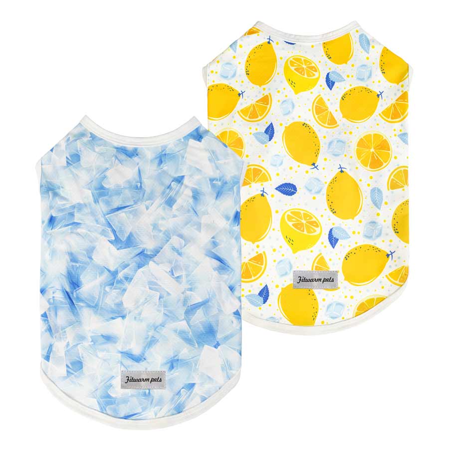 Dog Summer Shirts with Ice and Lemon Prints - FItwarm Dog Clothes